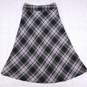 East 5th Plaid A-Line Skirt - Black and Purple